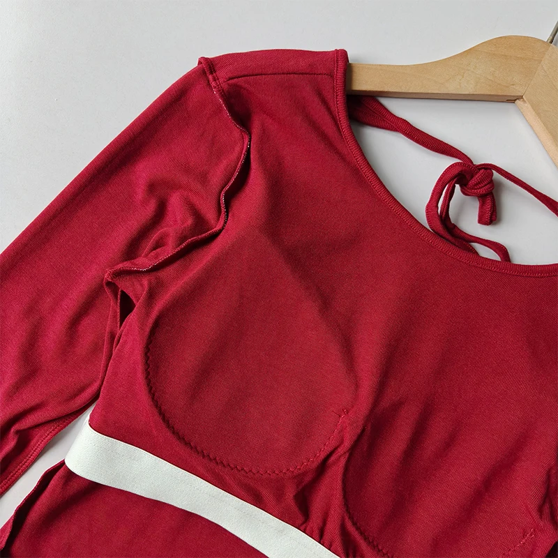 Sexy Backless Sports Top Gym High-end Pilates Fitness Yoga Wear Slim Fit Long Sleeves Shirts Tops with Chest Pad Clothing