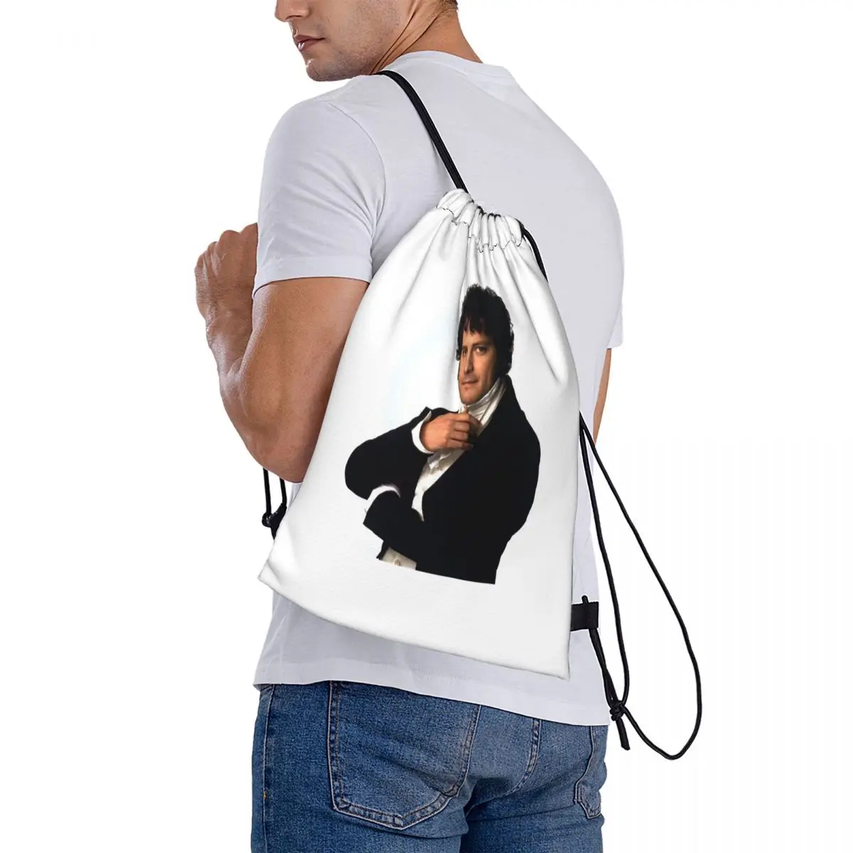 Colin Firth As Mr Darcy In Pride And Prejudice Backpacks Portable Drawstring Bags Sundries Bag Book Bags for Man Woman School