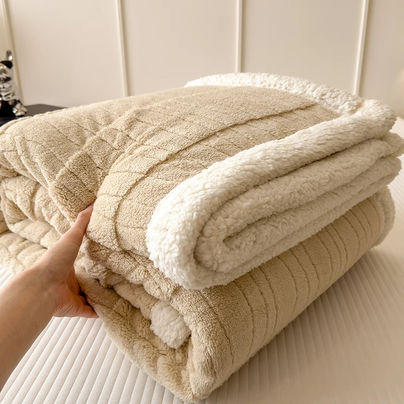 

Жаккардовое одеяло из шерпа с волнистым флисом, осенне-зимнее одеяло, мягкие пушистые одеяла для кровати класса А, утепленное теплое одеяло для дивана, одеяло