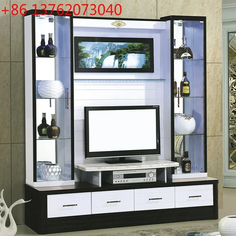 Modern TV Cabinet Combination Wall Living Room Overall Background Wall Cabinet Wine Cabinet Floor