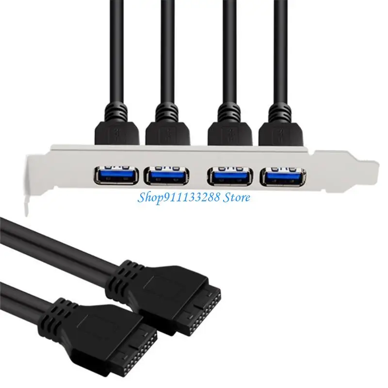 G88D 19Pin 20Pin 4 Port USB Front Panel Bracket for PC Desktop Floppy Disk Drive Bay USB3.0 Hub Adapter Motherboards