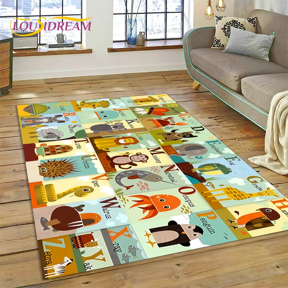 

ABC Alphabet Children Crawling Early Education Cartoon Kids Playroom Area Rug,Carpet for Living Room Bedroom Sofa,Non-slip Mat