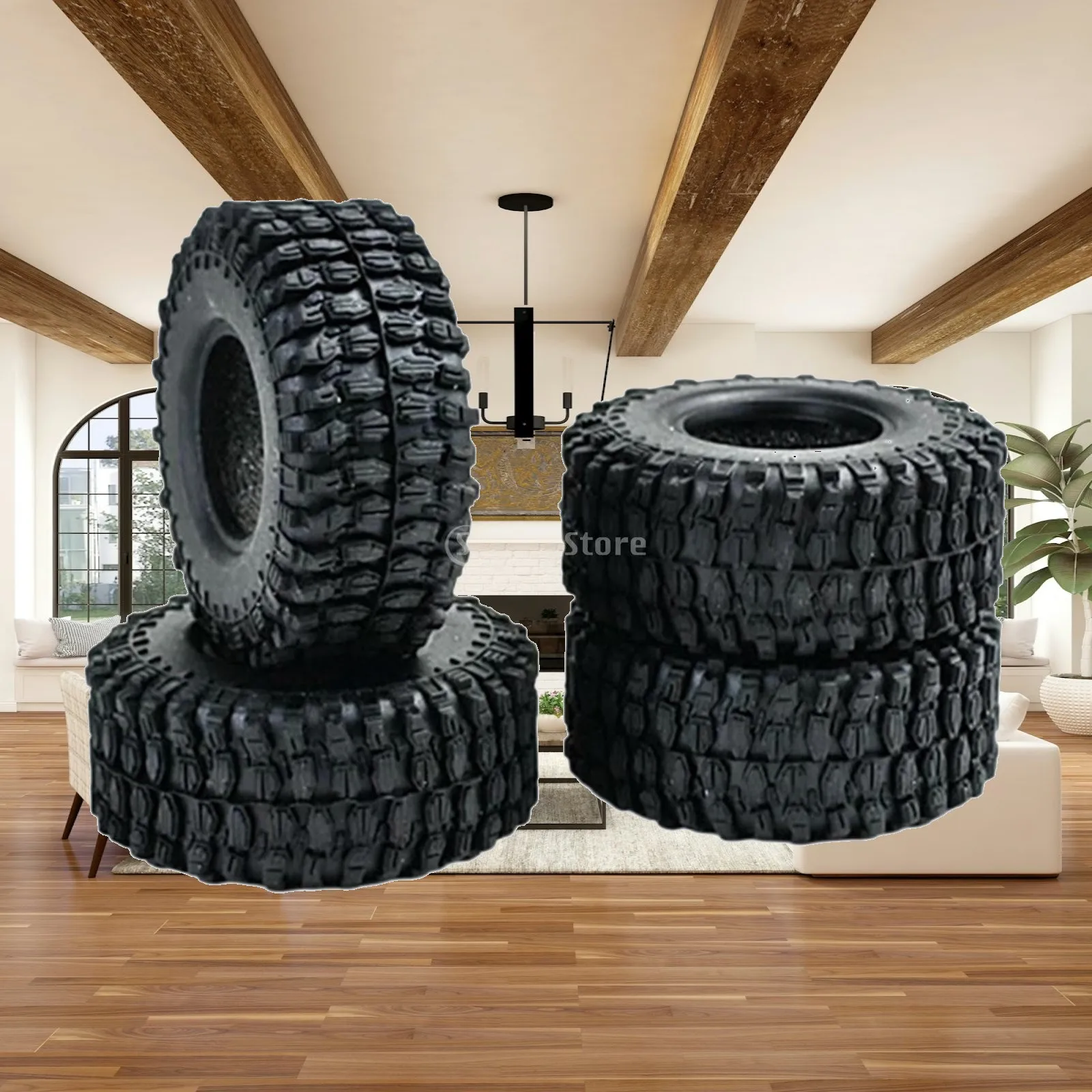 Pneus souples pour voiture RC 1:24, pièces de modification, accessoires pour modèles de véhicules, 4 pièces de roues pour Axial Hbx2098B