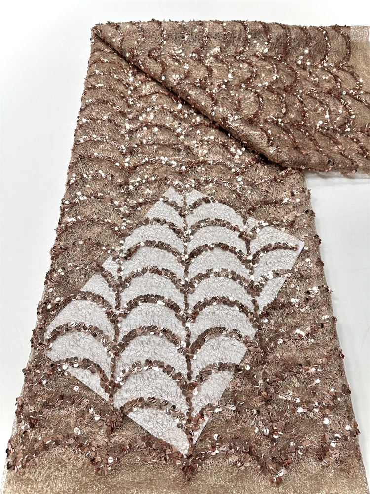 

African Lace Fabric 2025 Sequins Embroidery Groom Nigerian Bridal High Quality French Tulle Lace Fabric For Wedding
