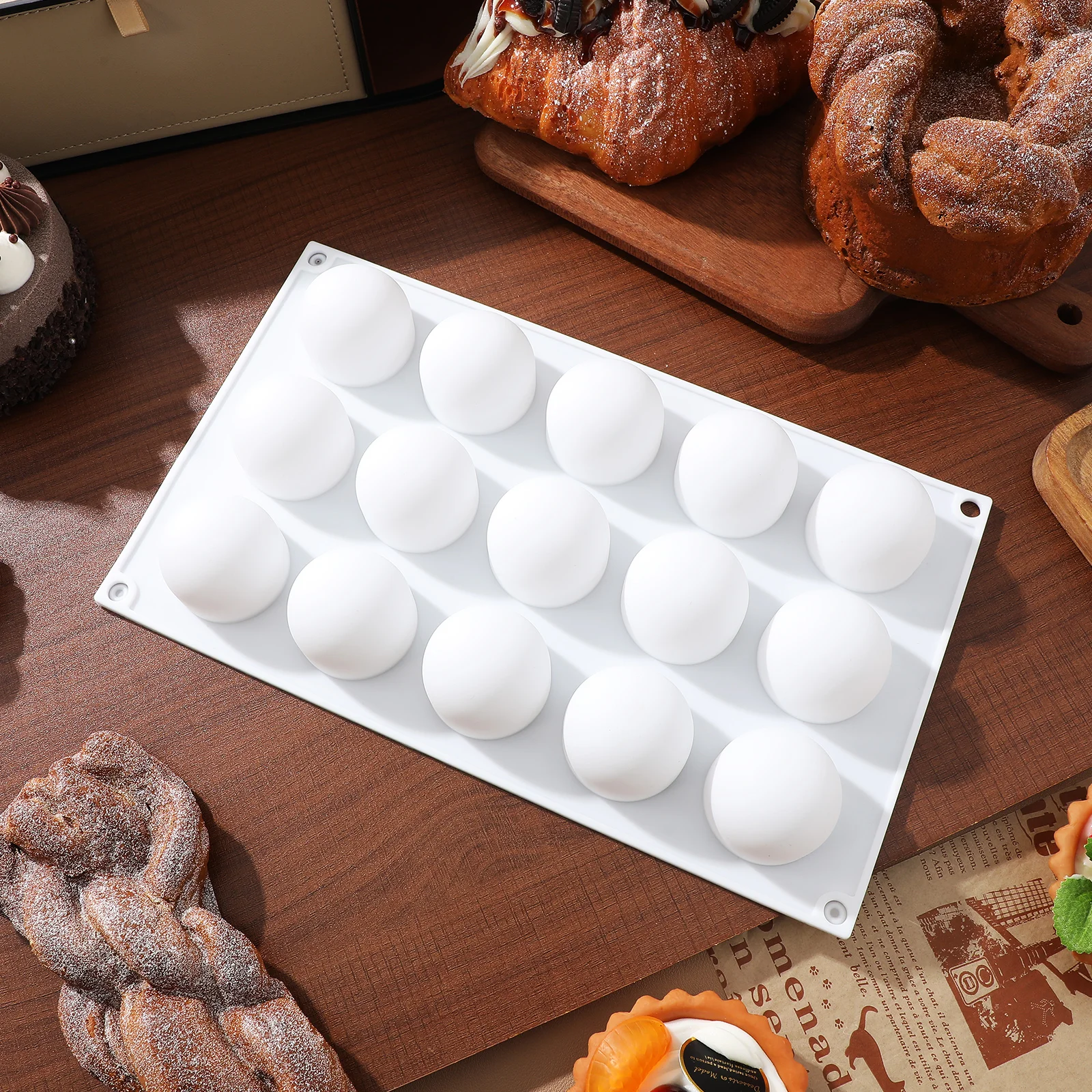 

2 pcs Mousse Mold Silicone Round Ball Shape Baking French Chocolate Cake Truffle Dessert Kitchen Supplies Spheres Pastry