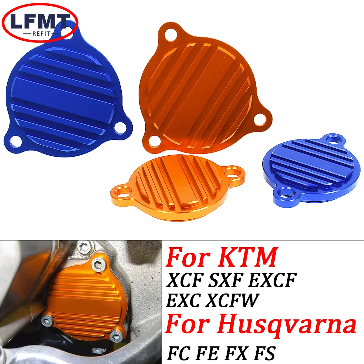

Motorcycle Oil Pump Cover Guard Cap and Oil Filter Cover Cap For KTM SX-F XC-F XCW-F EXC SIX DAY Husqvarna FC FE FS FX 2012-2021