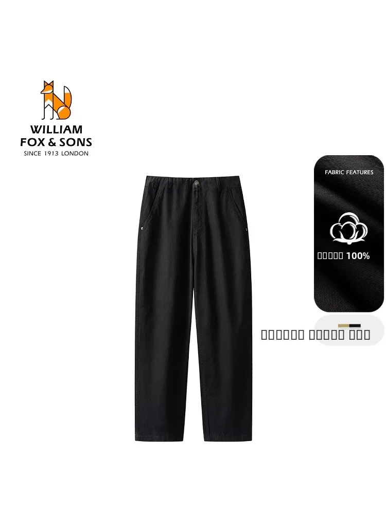 

Pure Cotton Straight Leg Denim Jeans Men's Vintage Waed Retro Sle Casual Pants Autumn Winter New Arrival WILLIAM &SONS