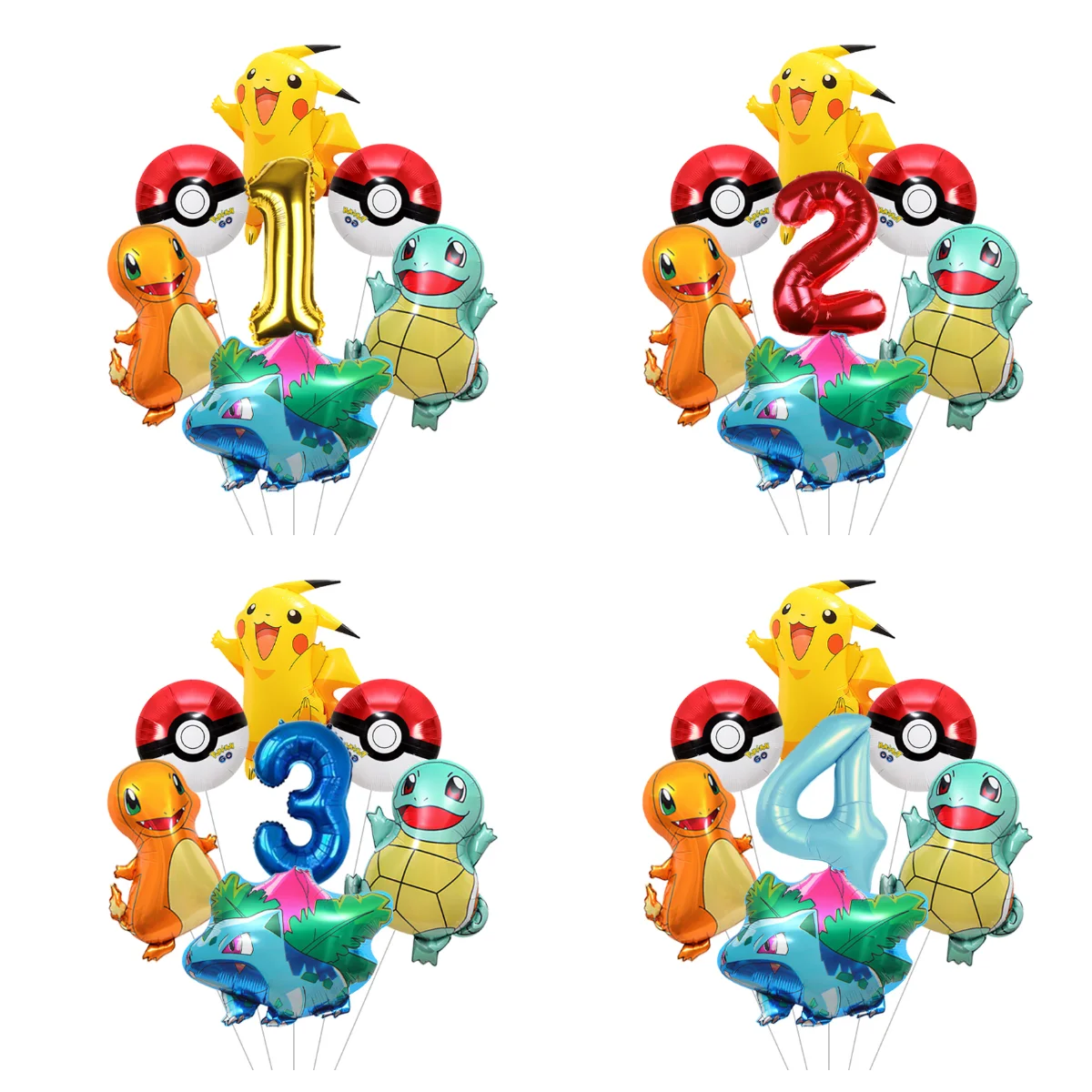 Pokemon-Folienballons Cartoon-Ballons Kindergeburtstags-Dekorationen Baby-Shower-Zubehör Spielzeug Geschenke