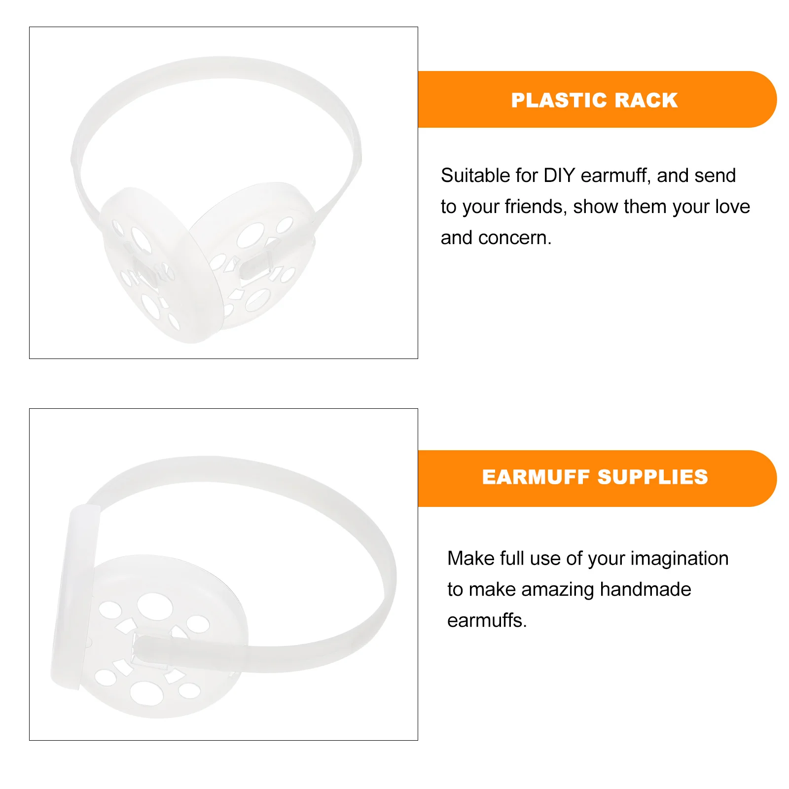 4 Pcs Earmuff Buds Rack for DIY Headband Antifreezing Holder Plastic Woman Making Frame