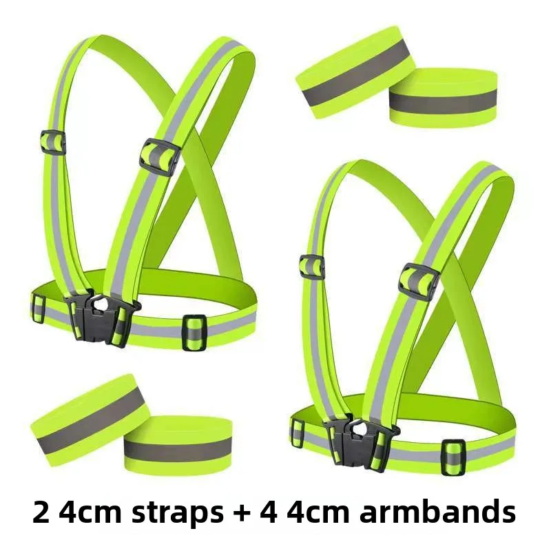 Night Running And Cycling Safety Vest Labor Protection Harness Waistcoat Protective Suit Combination Set for Enhanced Visibility