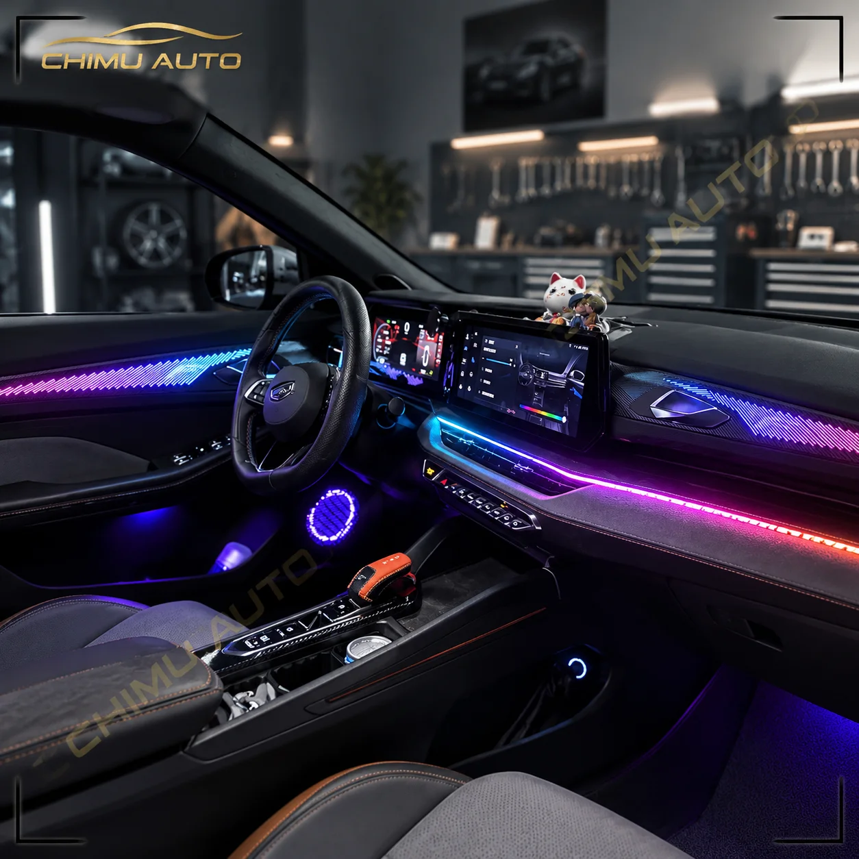 【CHIMU AUTO】Dynamic Ambient Light for Geely Binrui COOL 2022-2024 Interior Atmosphere Lamp 21 Lights Mould Trim Kit