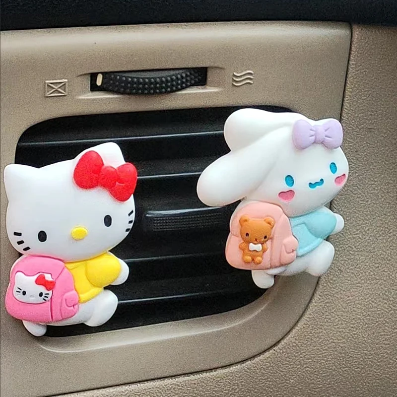 Kawaii Charm Backpack Hello Kitty Car Decoration Cute Funny Ornaments Car Air Conditioner Air Outlet Aromatherapy Gift