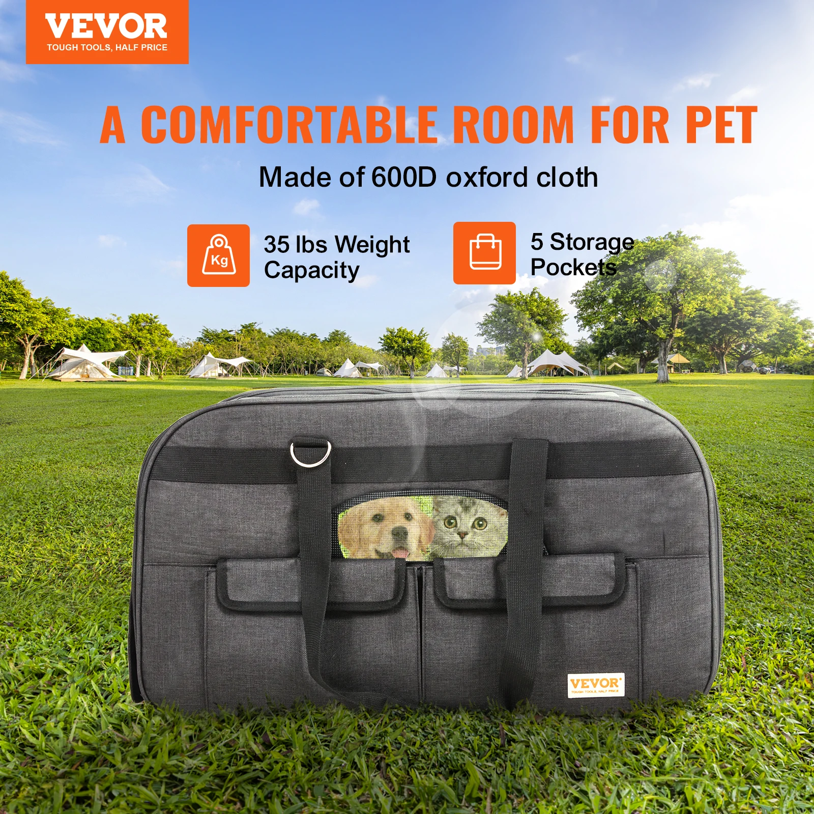 VEVOR-Sac à dos respirant Electrolux pour animaux de compagnie, poignée télescopique, roues, sangle initiée, voyage, chat, chien sortant