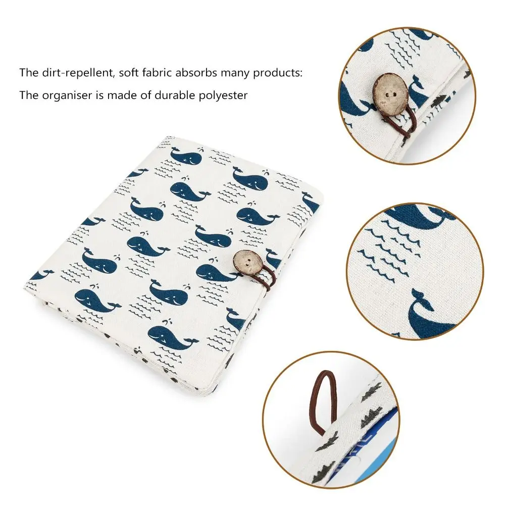Cartoon Pattern Baby Diapers Storage Pouch Portable Foldable Stroller Storage Bags Multi-Compartment Reusable