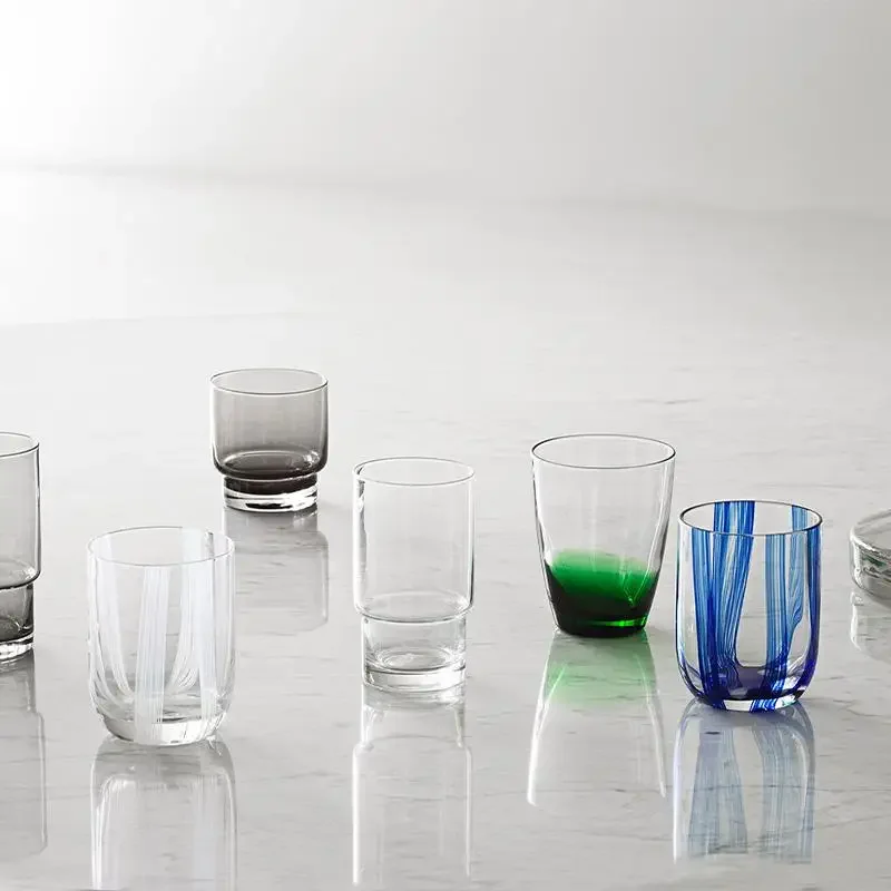 Nordisches einfaches Streifenglas für den Haushalt, Weinglas, einzigartiges Design, Haushaltswaren