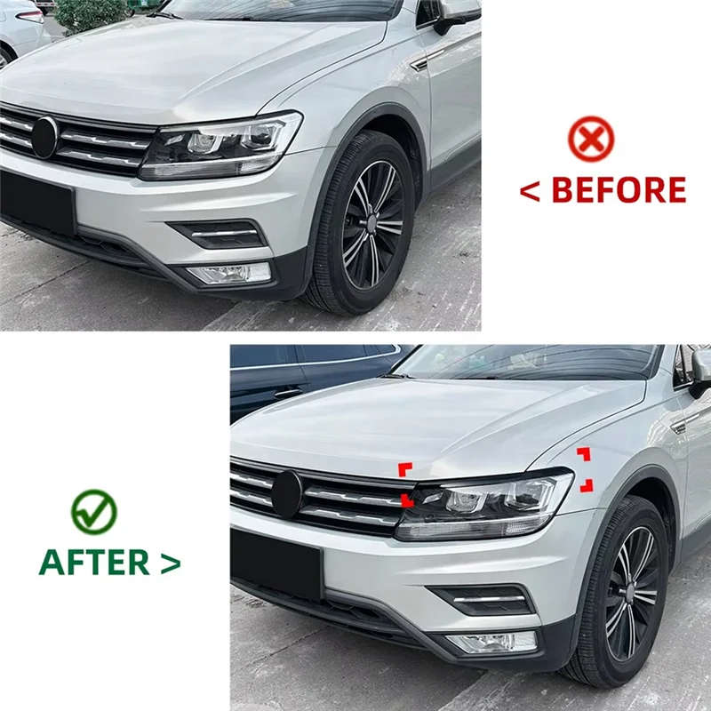 ل VW Tiguan MK2 2017-2020 سيارة العلوي الجفون الحاجب غطاء الكسوة الملحقات