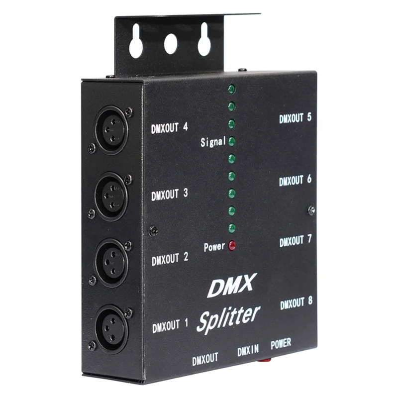 

B03B-DMX512 Spillter, 8 портов, изолированный 3-контактный оптический усилитель распределения для DJ Disco DMX сценическое освещение