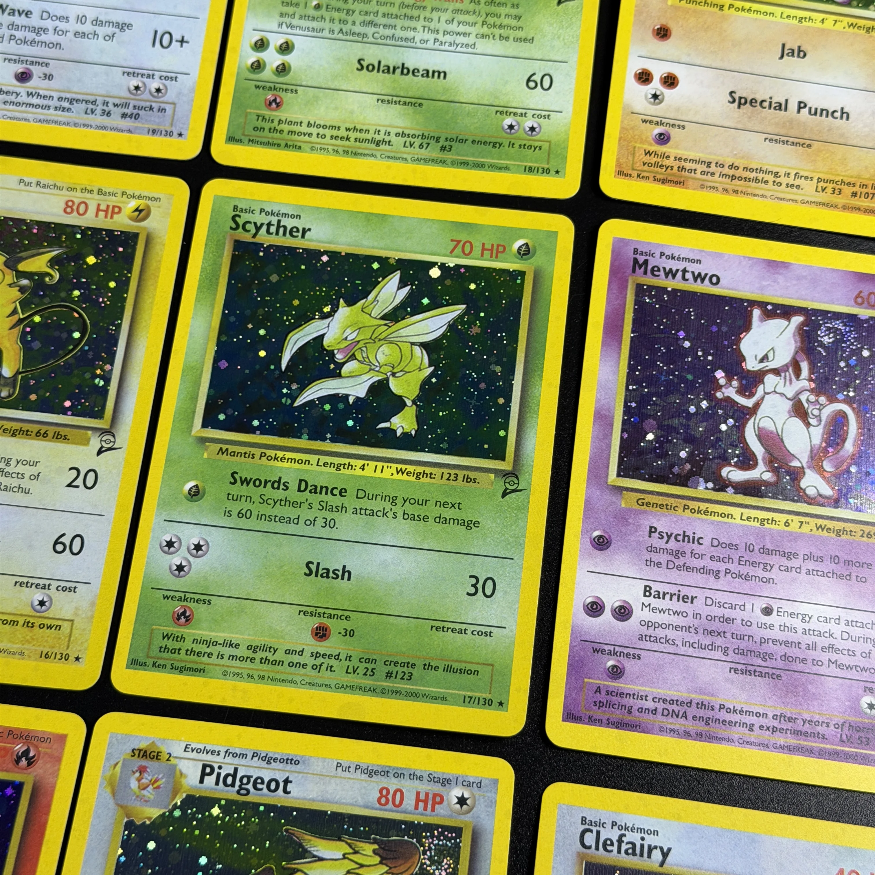 PTCG Pocket 2000 Basis-Set 2 OG Nostalgie-Sammelkarten Hitmonchan Scyther Clefable Pidgeot Mewtwo Traditionelle Holo-Proxy-Karten – Detail 5