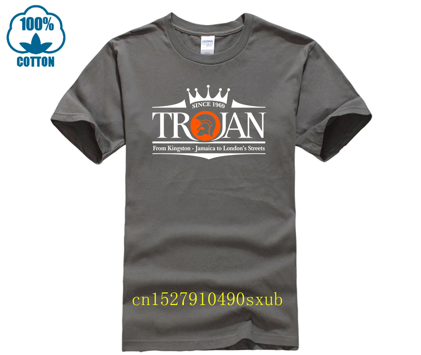 Trojan Records British Label Logo Men\'s T-shirt Tee Size S 4XL