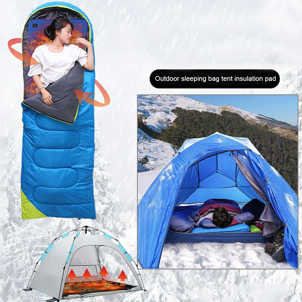 Winter Heating Mat USB Heating Sleeping Mat Camping Warming Mattress Temperature Warm Tent Sleeping Mat Foldable Sleeping Pad