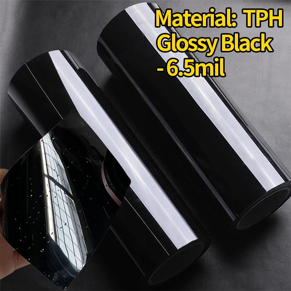 

Car paint protection film TPH glossy black 152/100/50cm piano black protective film brightening color wrap scratch resistant