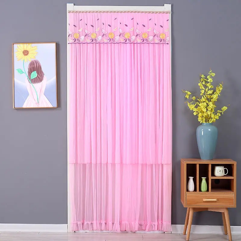 Door Curtain Door Curtain Fabric Four Seasons Household Bedroom Lace Mosquito-Proof Sand Curtain Kitchen Toilet Partition Curtai