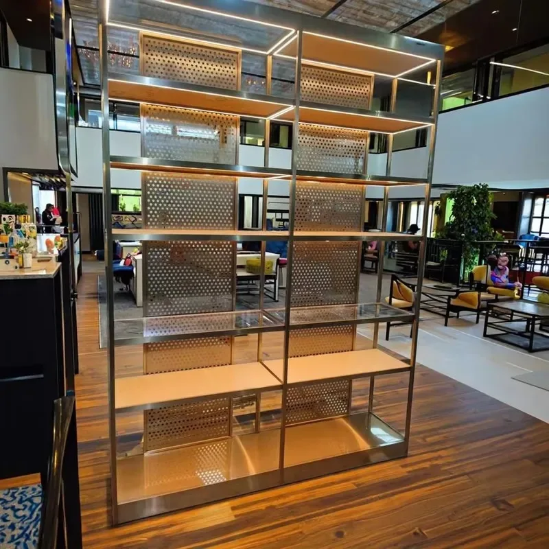 Modern Stainless Steel Wine Cabinet Storage Rack with Adjustable Height and Convertible Design