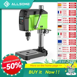 Allsome-prensa de taladro de sobremesa, máquina perforadora de velocidad Variable, BG-5168E, BG-516809