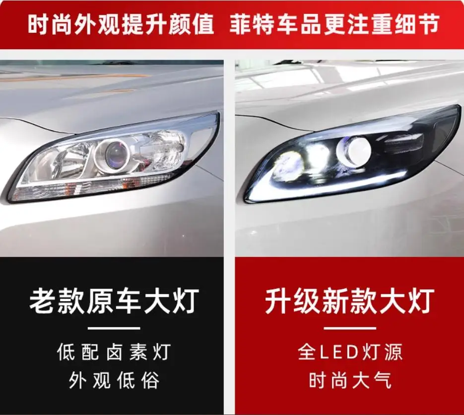 car bupmer head light for Chevrolet malibu headlight LED 2012~2015y car accessories DRL fog for Chevrolet malibu headlamp