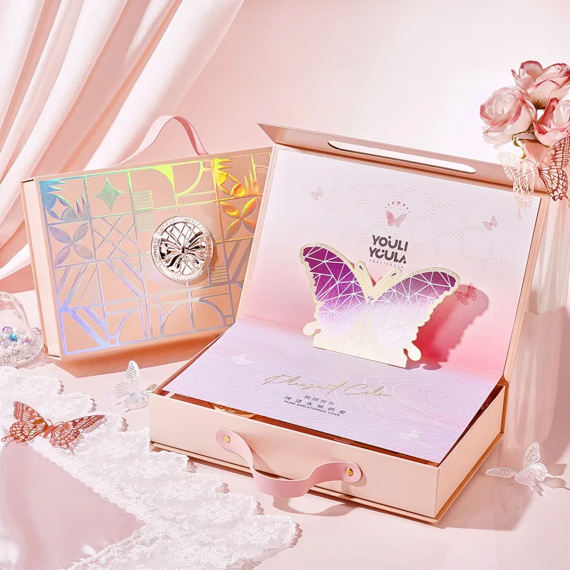 ピーチ Yanyue バタフライ メイクアップ セット コンシーラー エア クッション ルース パウダー メイクアップ コンビネーション ビューティー セット フェスティバル