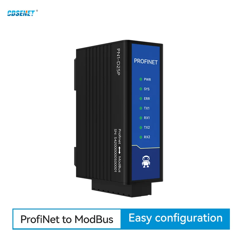 RS485/RS422 ProfiNet إلى Modbus Gateway CDSENET PN1-D25P/PN1-D25PH Modbus 1/2 منفذ الشبكة TIA Portal STEP 7 التكوين
