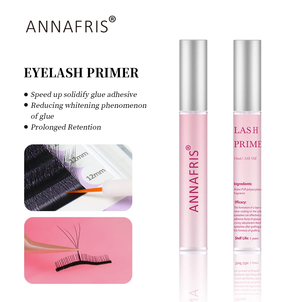 ANNAFRIS Lash Primer 10ml Eyelash Extensions Glue Long Lasting Adhesive Bonding False Eyelashes