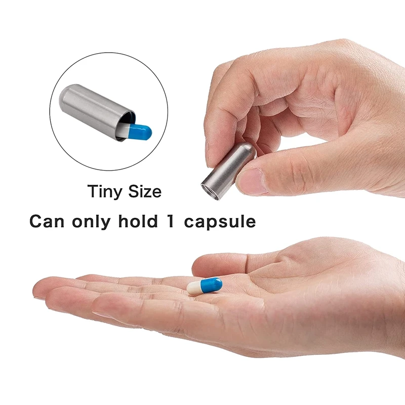 Маленький Карманный Брелок для таблеток, портативный водонепроницаемый держатель для таблеток из нержавеющей стали