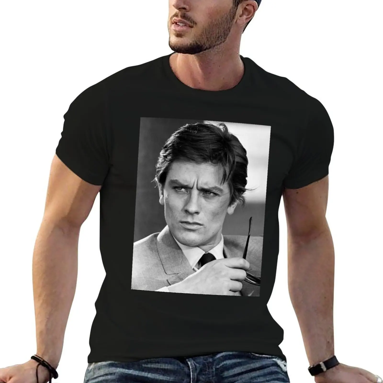 Alain Delon stare Classic T-Shirt Holiday Simple Tee Shirt