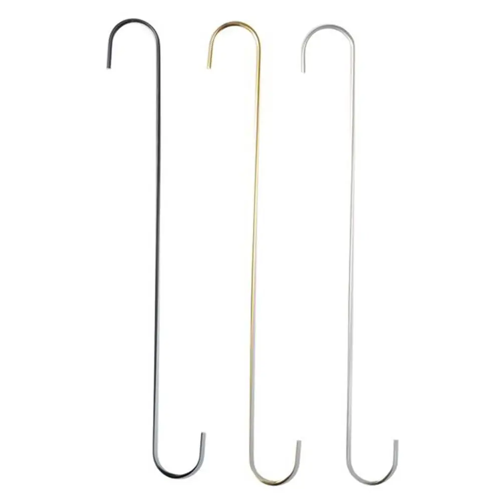 8 pcs 16 inch S Hanging Hooks Portable Gold Black Silver Durable Universal Hangers Stainless Steel Extra Long Hanger Bathroom