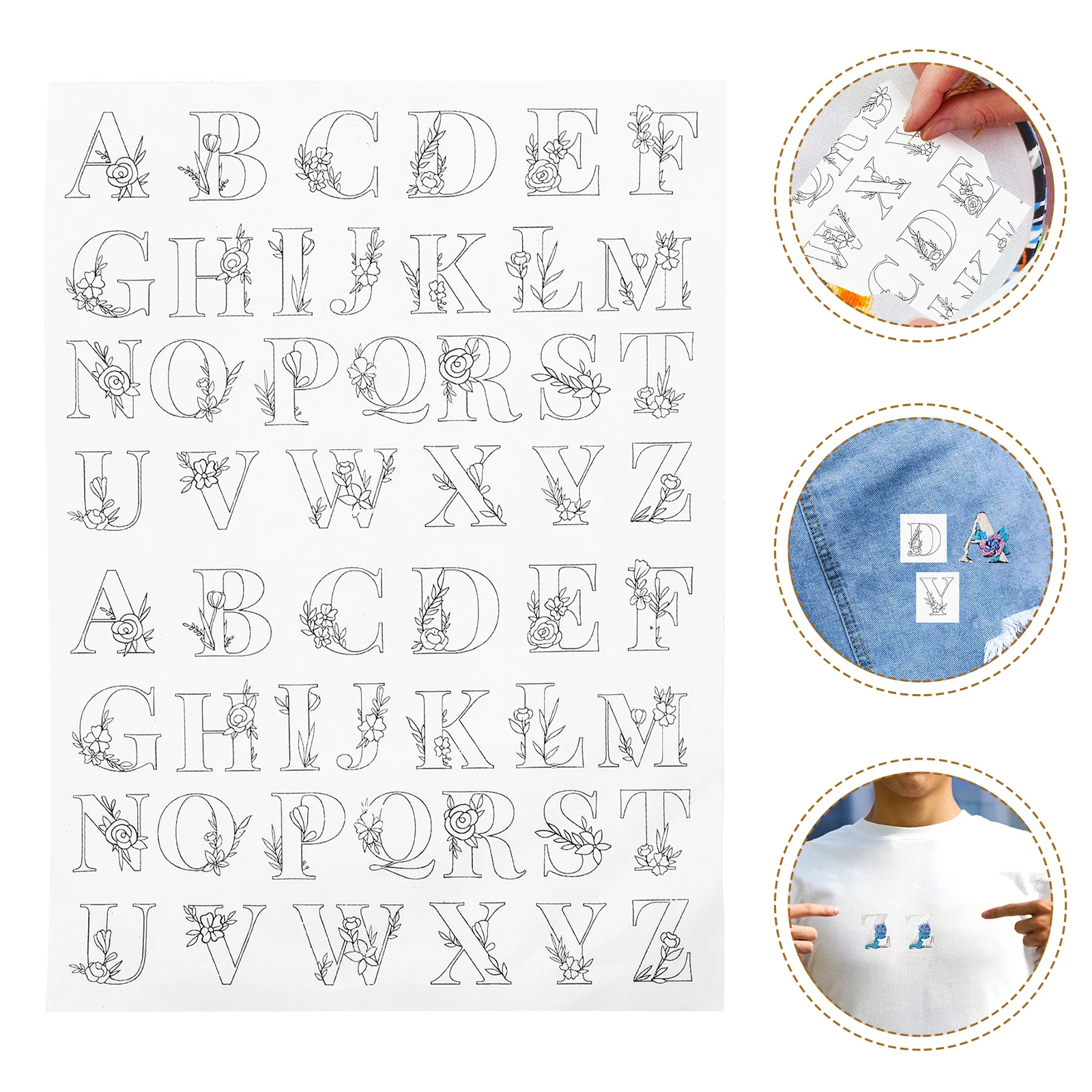 

Water Soluble Embroidery Stabilizer Sheet Large Size For Diy Hand Sewing English Letters Shirt Alphabet Stencils Stick Stitch