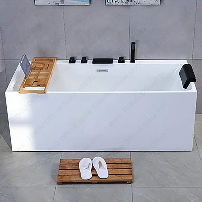 

Multi Functional Bathtub,Household Premium Quality Soaking Bath,Acrylic Tub With Dual-side Skirt Right Skirt, Bathroom Furniture