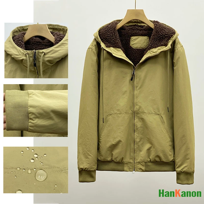 

New Autumn/Winter Outdoor Thickened Windproof Warm Fleece Hooded Jacket - Unisex Camping Windproof and Waterproof Cotton Jacket