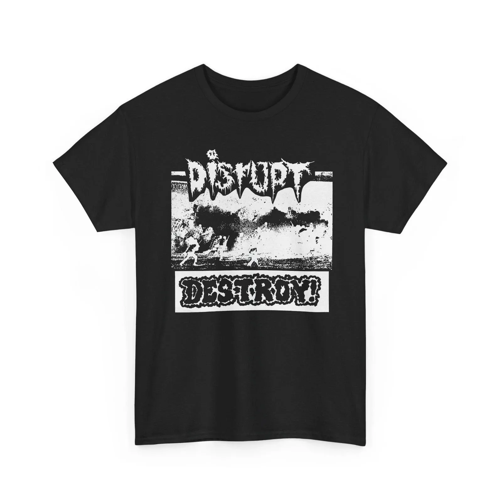 NEW Disrupt Band Destroy Album Heavy Cotton Black S-5XL T Shirt EN13