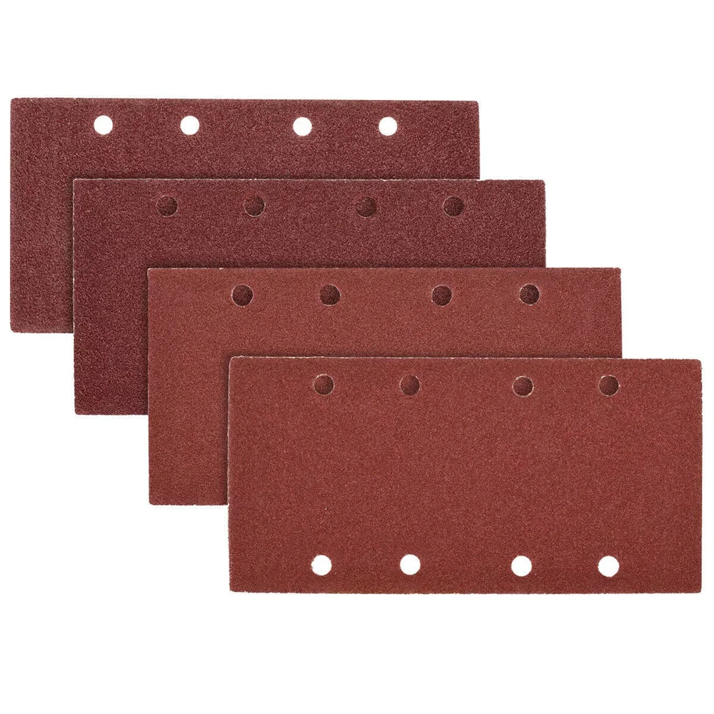 

10 Pcs 93 x 185 mm Sanding Sheets 8 Holes Hook and Loop Rectangular Sander Assorted 40-800 Grits for Polishing Sanding Metal