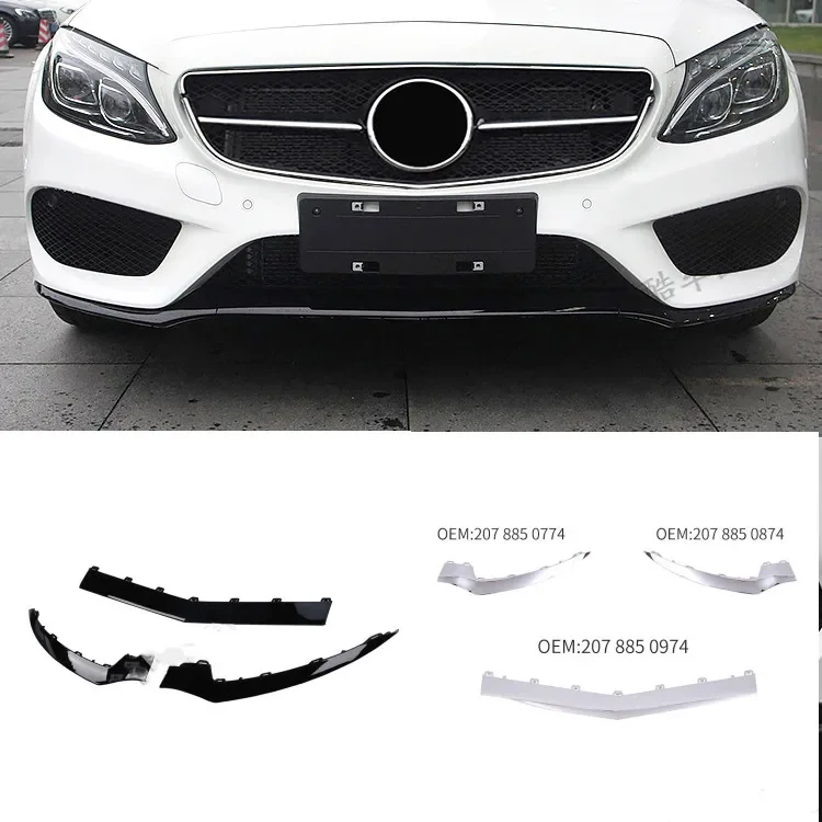 Front Bumper Spoiler Chrome Chromium Lip Diffuser For Mercedes E Class Klass W207 C207 Coupe A2078850874 A2078850974 A2078850774