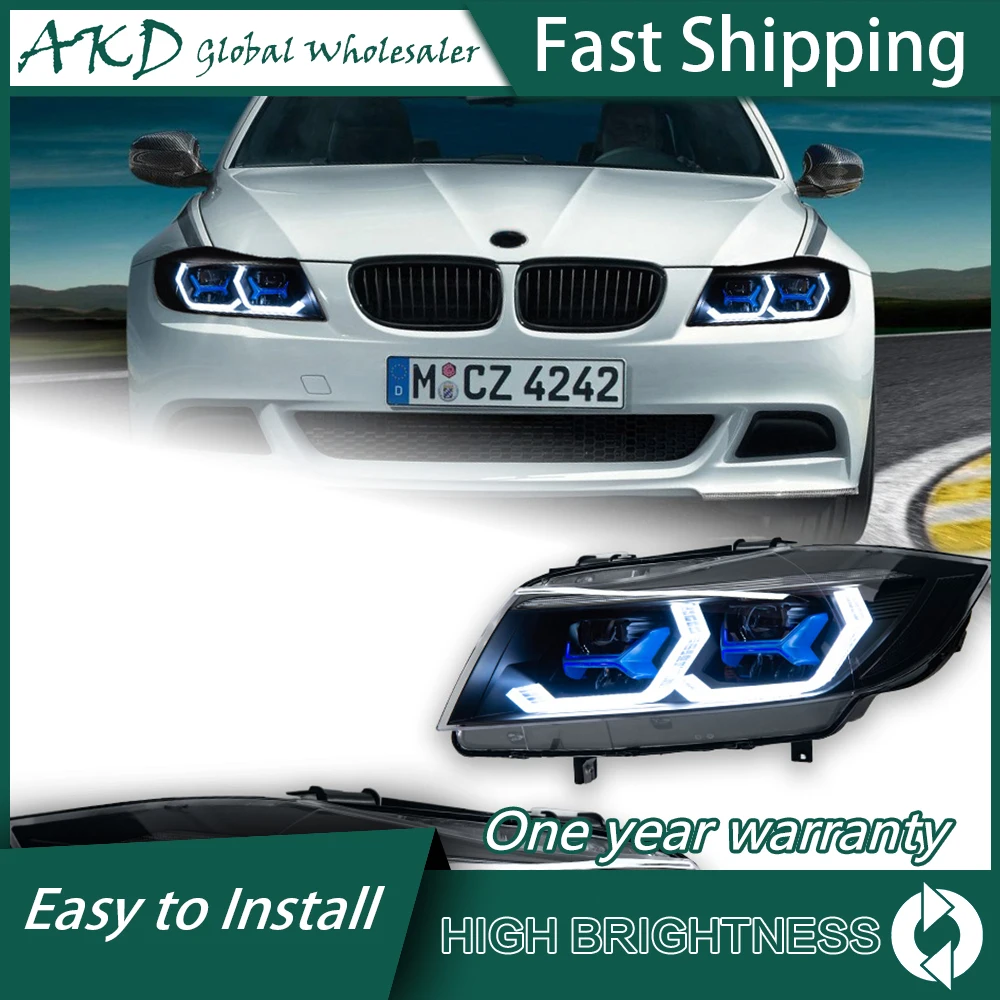 

Headlights For BMW E90 2005-2012 3 Series DRL Day Run Light LED Bi Xenon Bulb Fog Lights Car Accessory 320i 318i 323i Head Lamp