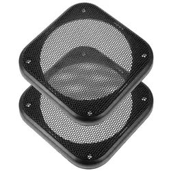 2 Pcs Speaker Grille Car Subwoofer Mesh Cover Metal Grill Protector For Speaker Audio Decorative Circle Frame Interior