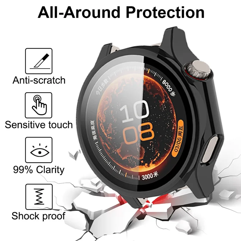 PC Case+Tempered Glass For OPPO Watch X3 Smart Screen Protector Hard Bumper Protective Cover For OPPO Watch X3/Oneplus Watch 4