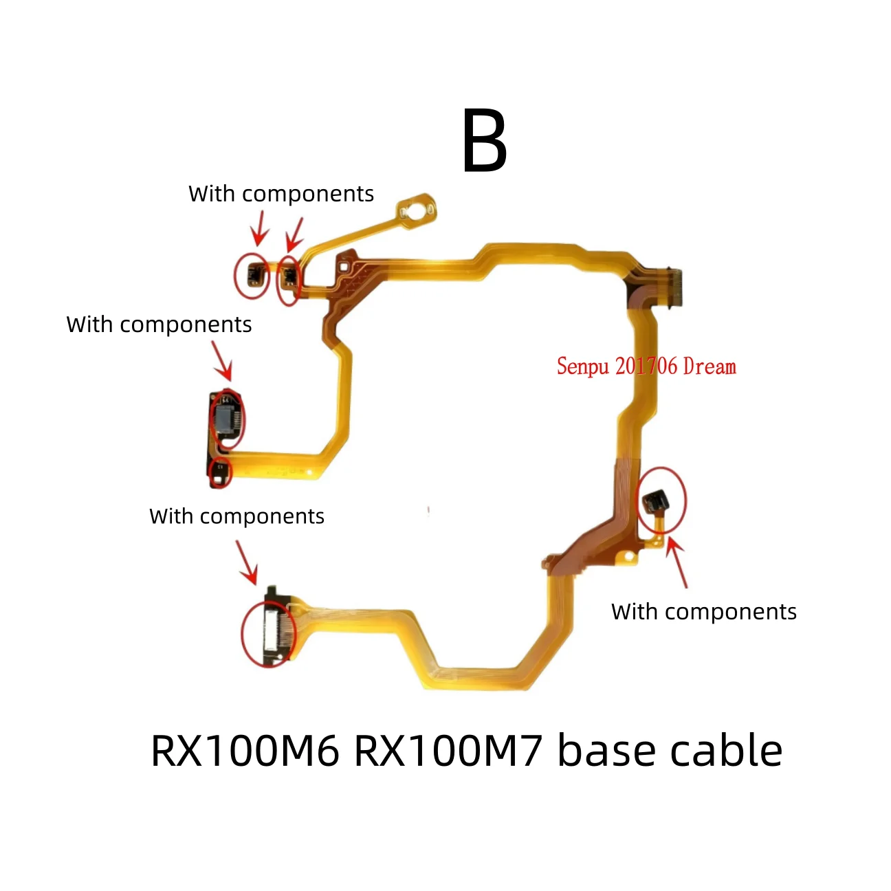 For Sony DSC-RX100M6 RX100VI DSC-RX100M7 RX100VII Digital Camera Lens Flex Cable Rear Base Rear Group Connection Ribbon Cable Re