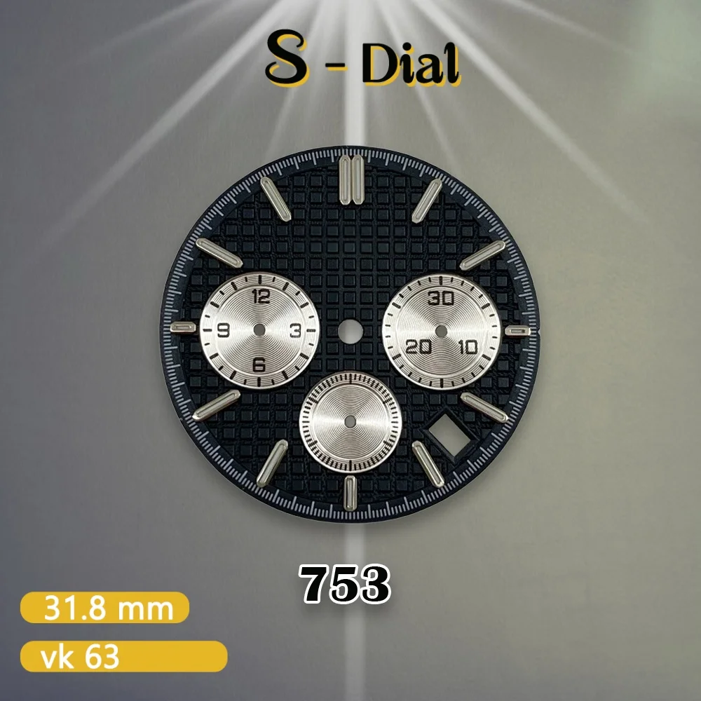 31.8mm S Logo VK63 Gradient Dial Movement Green Luminous Quality Delicate AP Watch Modification Accessories Repair tools