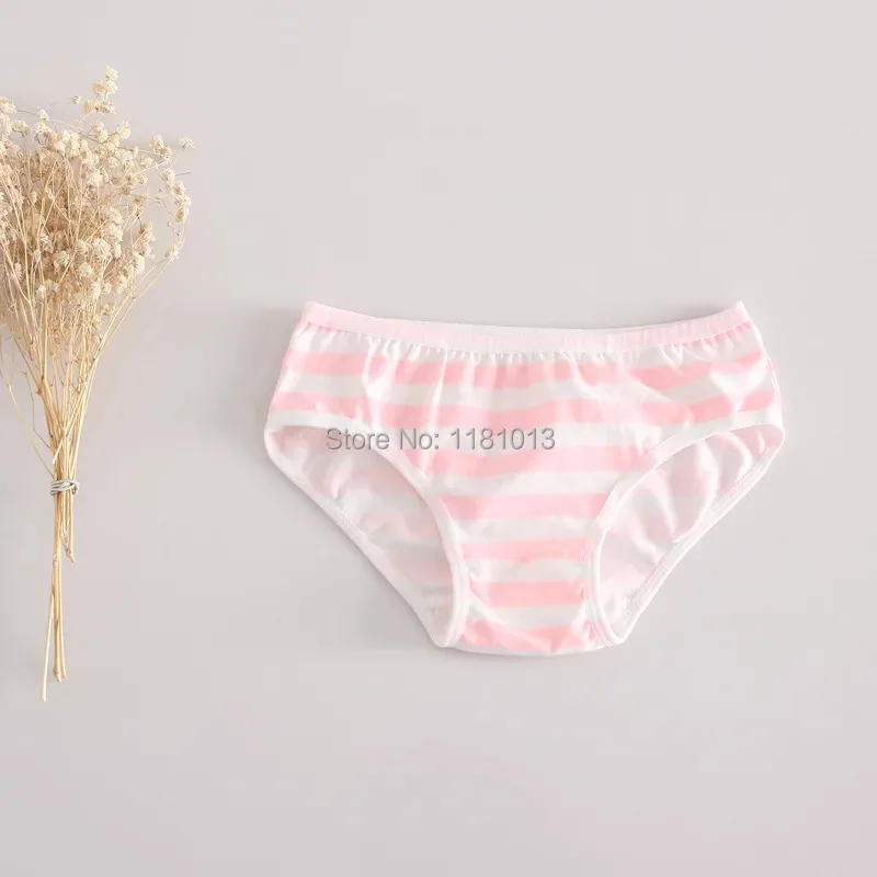 Cute Girl Striped cotton elastic low waist briefs ( anime style Blue white / Green white / Pink white Striped Panties)