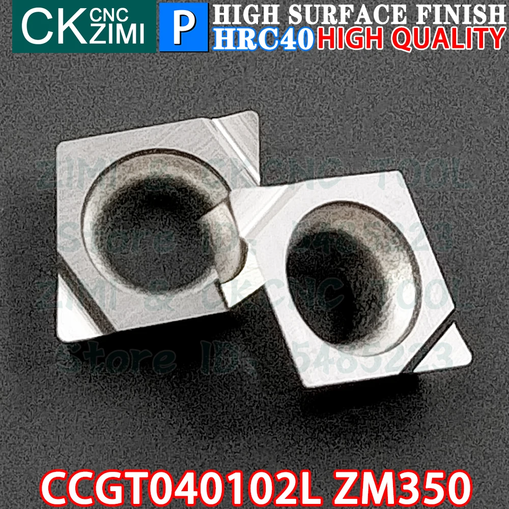 10 ชิ้น CCGT040102L ZM350 CCGT 040102L ZM350 เม็ดมีดเซอร์เม็ท เครื่องมือเม็ดมีดกลึงคว้านละเอียด เครื่องมือตัดกลึงโลหะ CCGT040102 CNC สำหรับเหล็ก