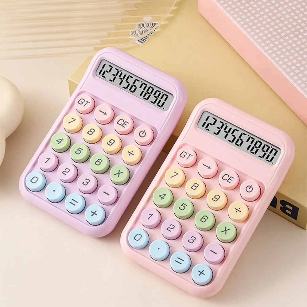 10-digit Display Electronic Calculator Transparent Design Lcd Display Desktop Calculator Anti-slip Pad Large Buttons