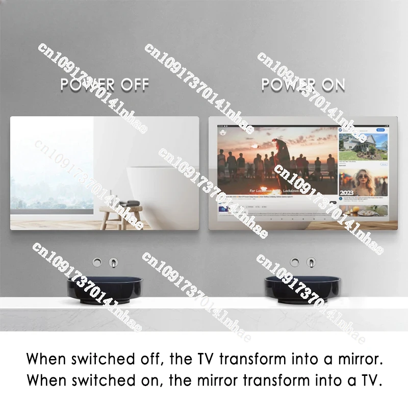 STANHOM 21.5 27 32 43 55 65 75 Inch Android Touch Screen Remote Control Smart TV Mirror